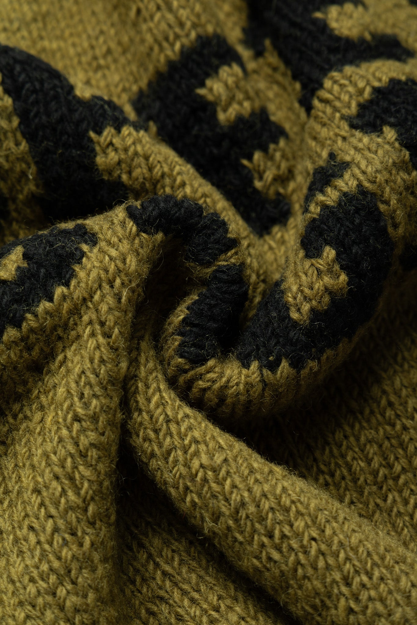 Handmade "Coffee & Bagel" Crewneck Knit - Olive