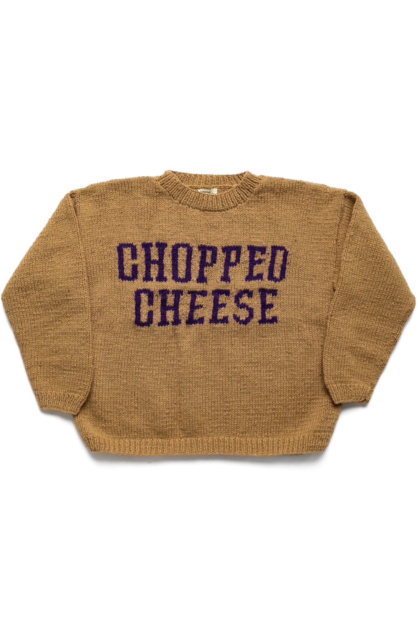 Handmade "Chopped Cheese" Crewneck Knit - Beige