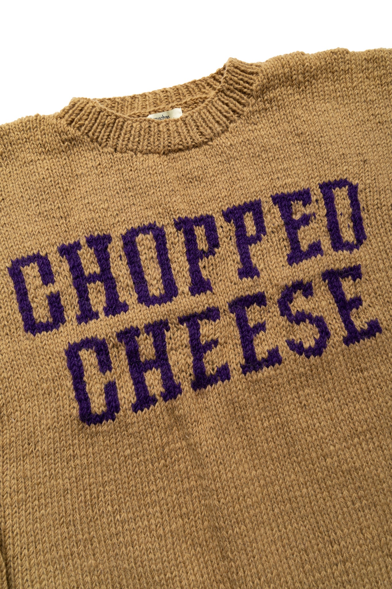 Handmade "Chopped Cheese" Crewneck Knit - Beige