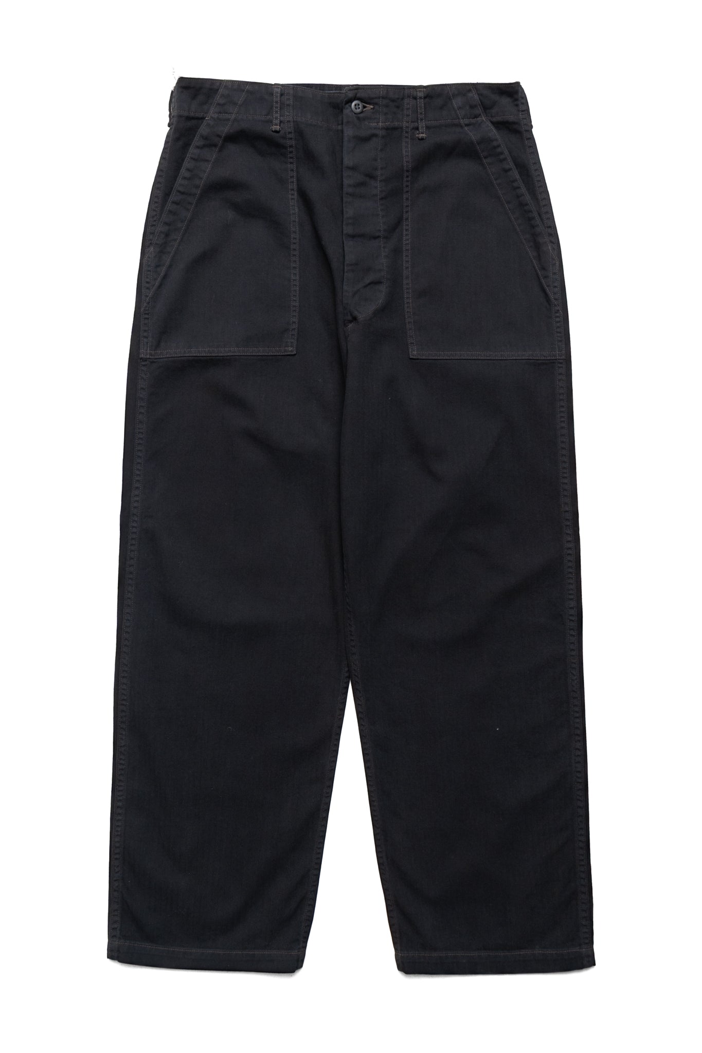 Herringbone Twill Summer Fatigue Pants - Black