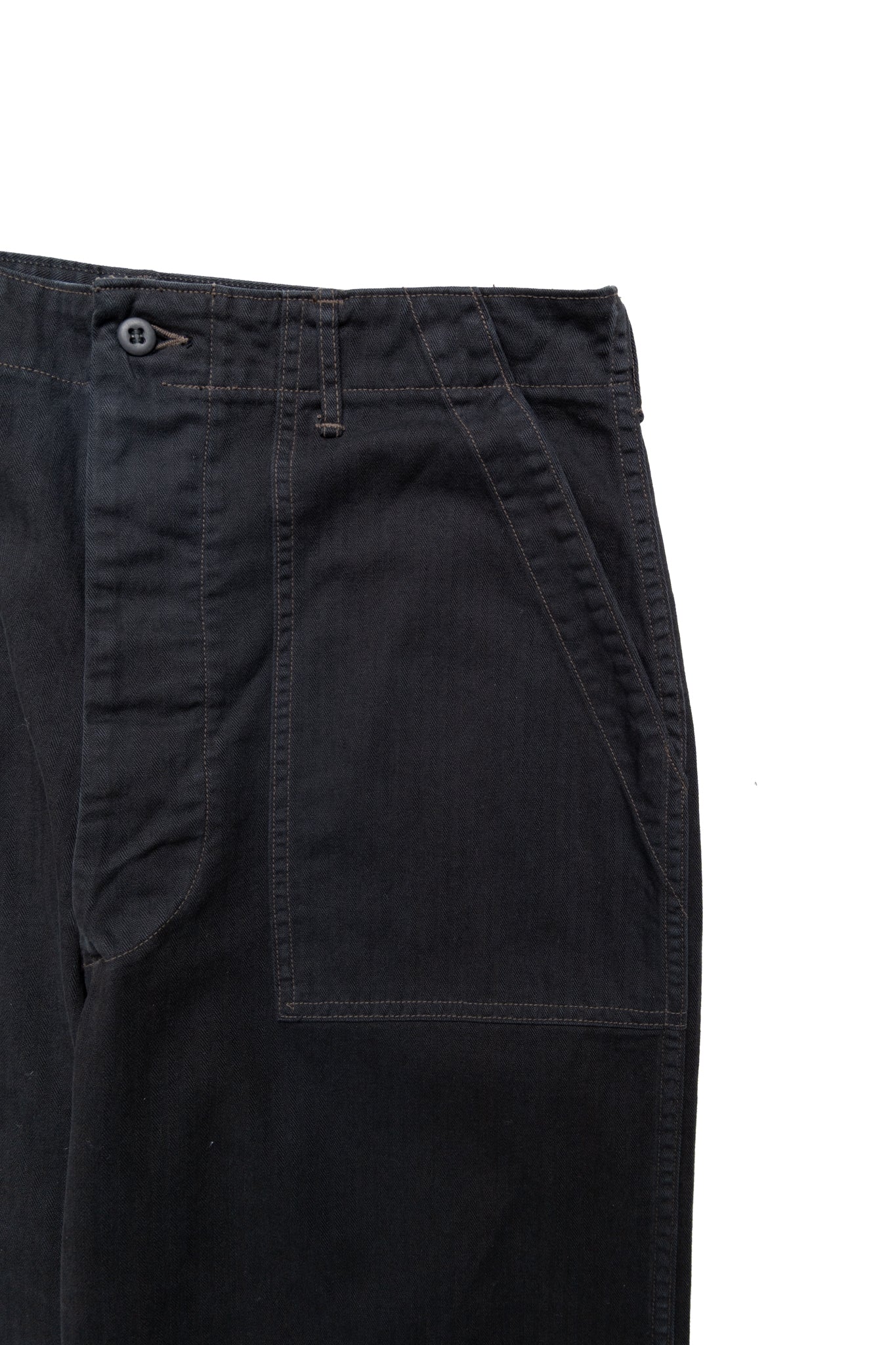 Herringbone Twill Summer Fatigue Pants - Black