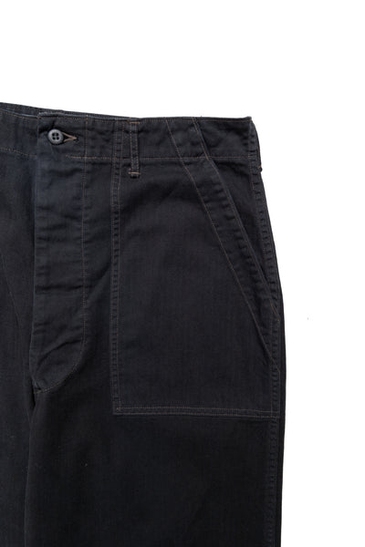 Herringbone Twill Summer Fatigue Pants - Black