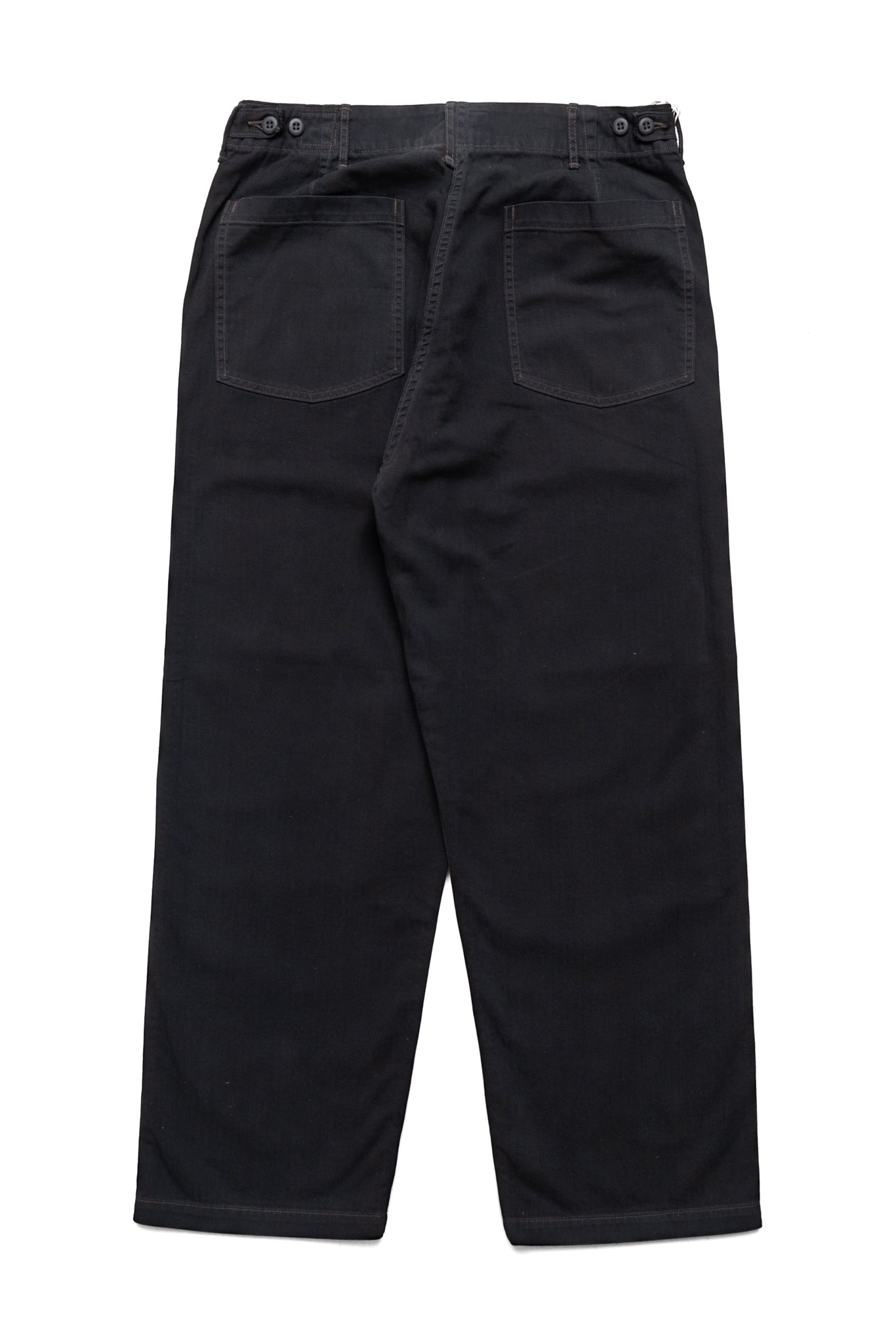 Herringbone Twill Summer Fatigue Pants - Black
