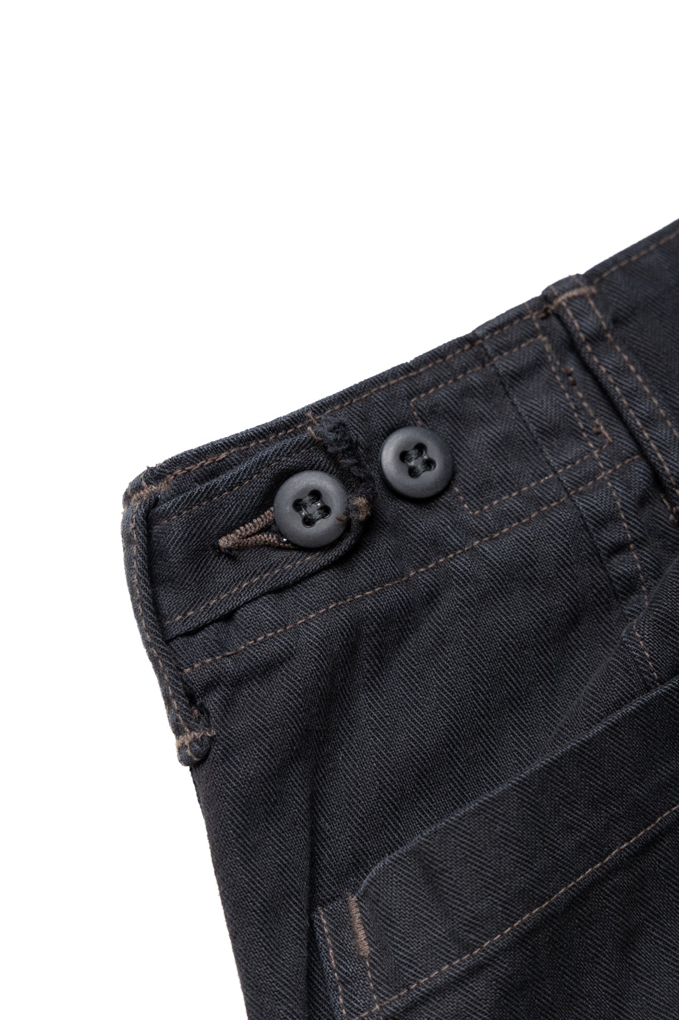 Herringbone Twill Summer Fatigue Pants - Black