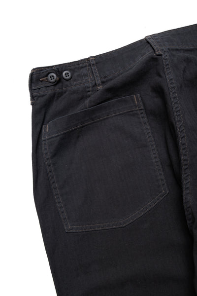 Herringbone Twill Summer Fatigue Pants - Black