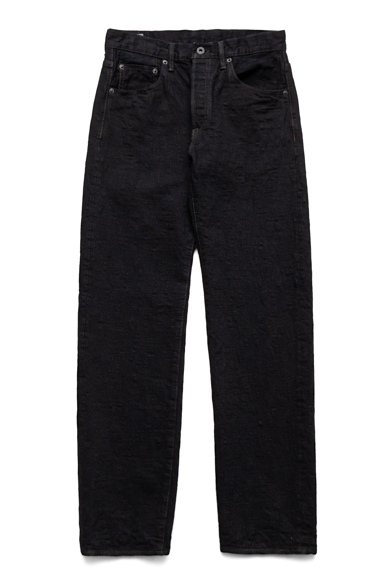 277Bumpy-KURO 17oz Bumpy Denim Just Like Straight - Black