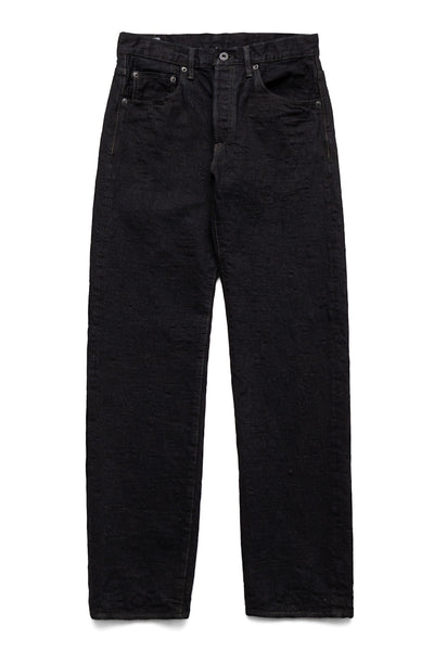 277Bumpy-KURO 17oz Bumpy Denim Just Like Straight - Black