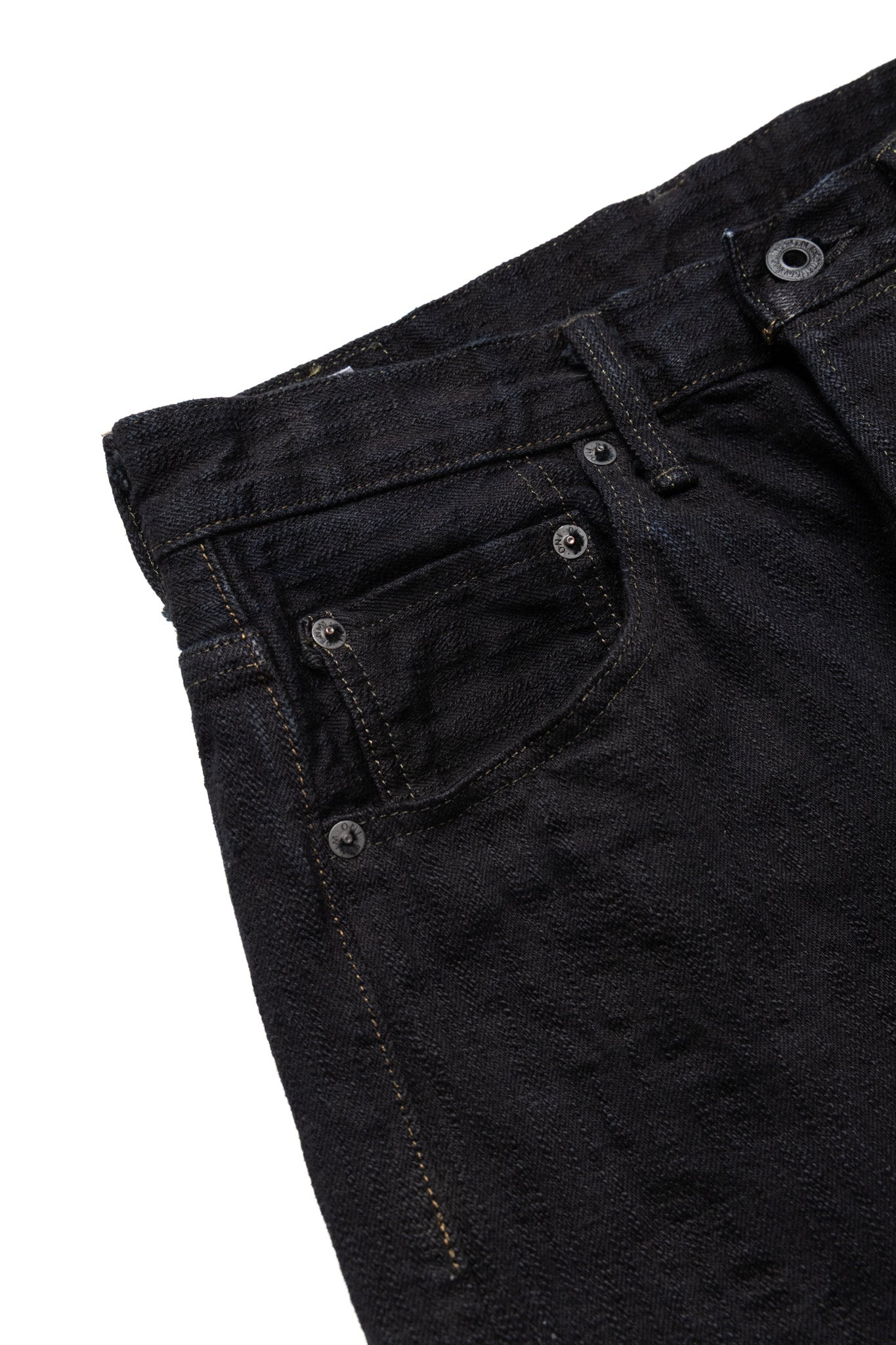 277Bumpy-KURO 17oz Bumpy Denim Just Like Straight - Black