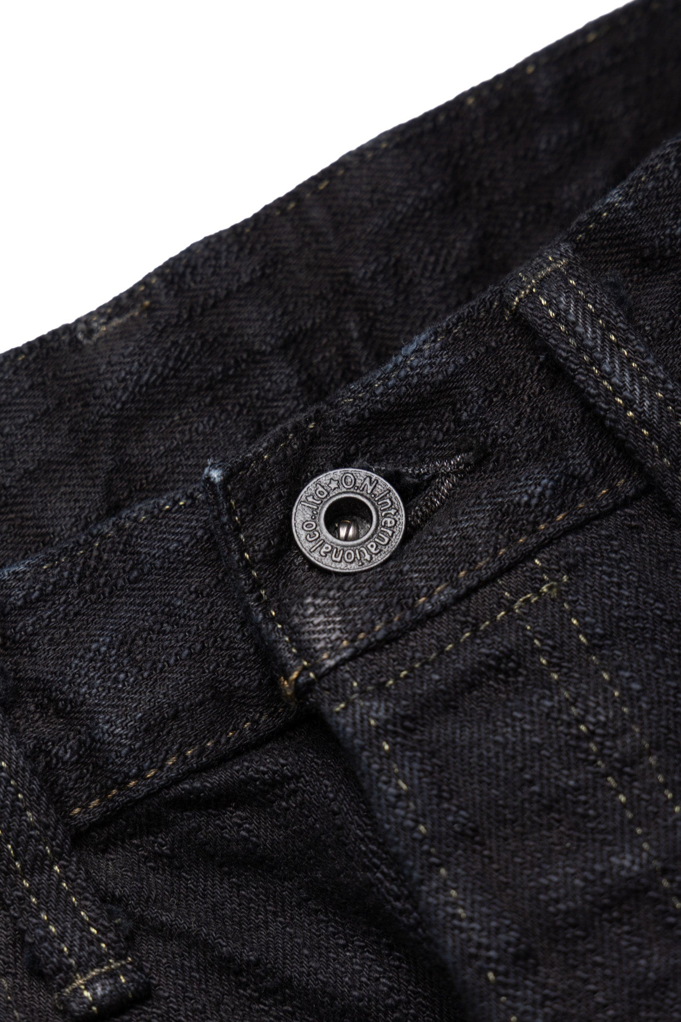 277Bumpy-KURO 17oz Bumpy Denim Just Like Straight - Black