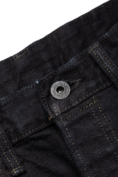 277Bumpy-KURO 17oz Bumpy Denim Just Like Straight - Black