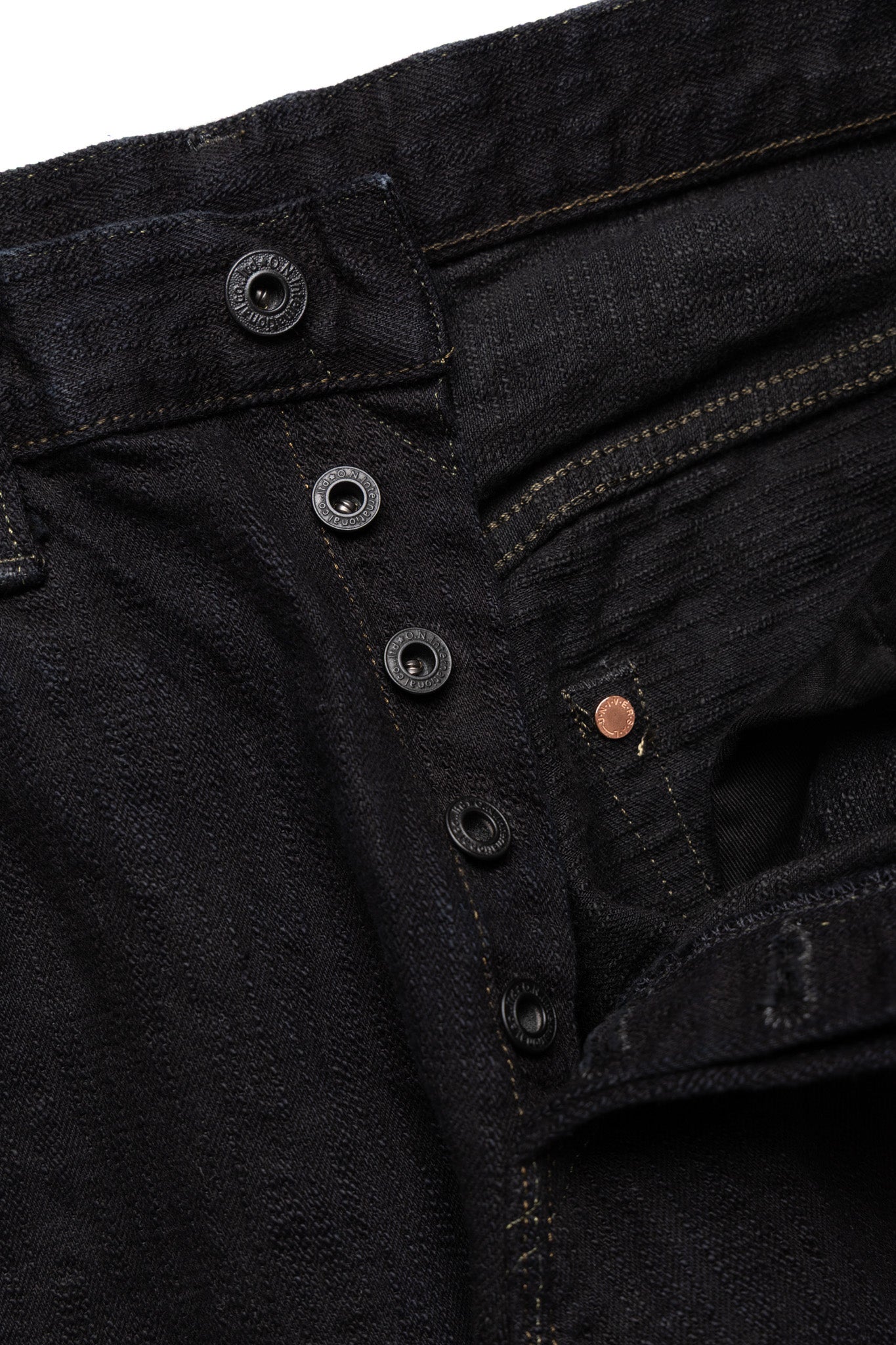 277Bumpy-KURO 17oz Bumpy Denim Just Like Straight - Black
