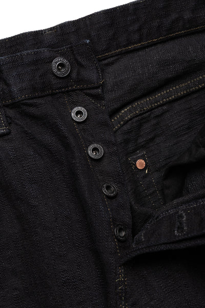 277Bumpy-KURO 17oz Bumpy Denim Just Like Straight - Black