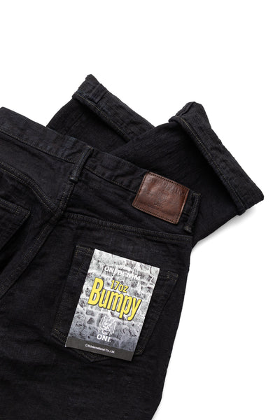 277Bumpy-KURO 17oz Bumpy Denim Just Like Straight - Black
