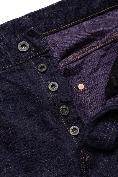 277Bumpy-MURASAKI 17oz Bumpy Denim Just Like Straight - Purple