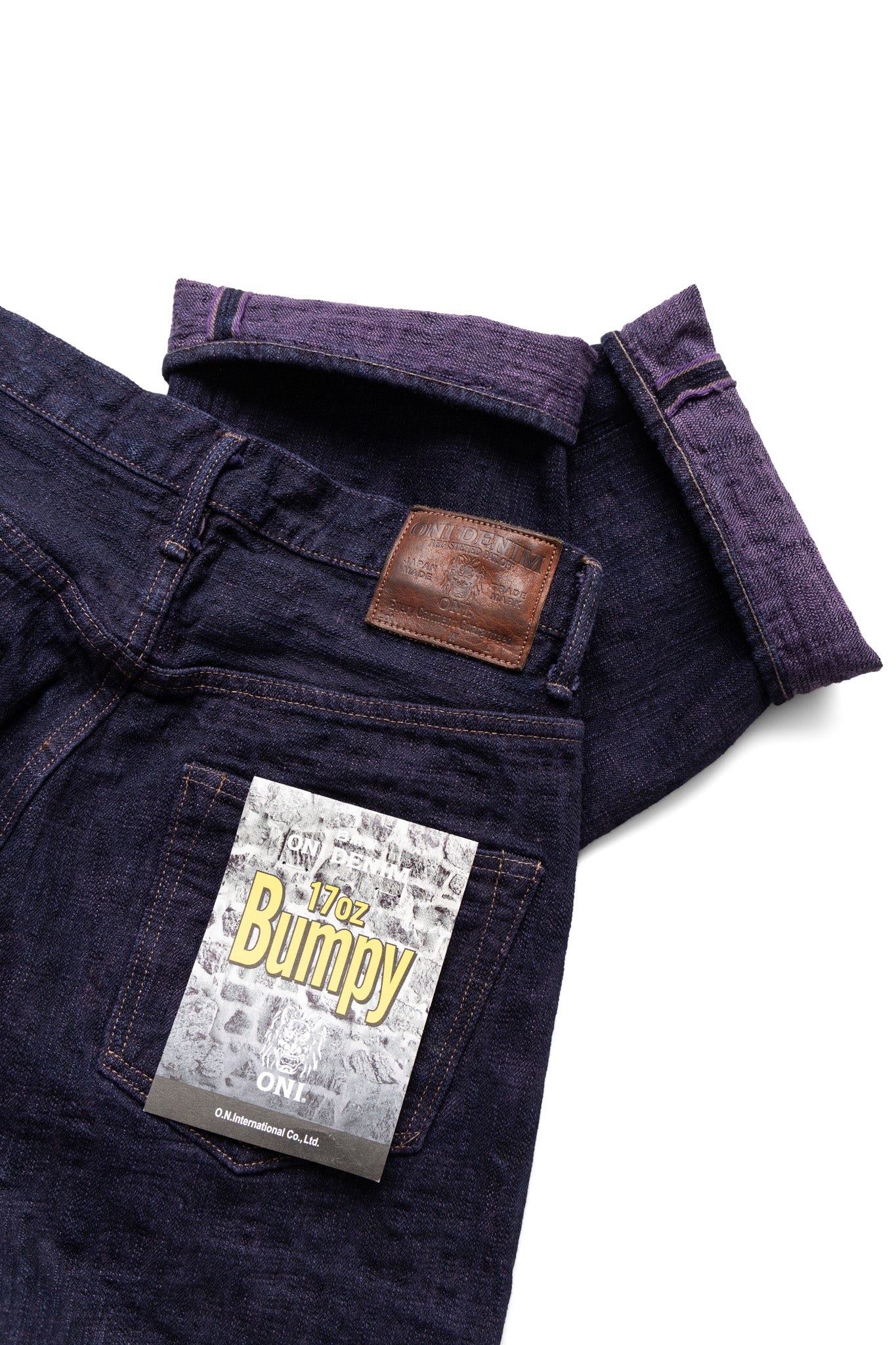 277Bumpy-MURASAKI 17oz Bumpy Denim Just Like Straight - Purple