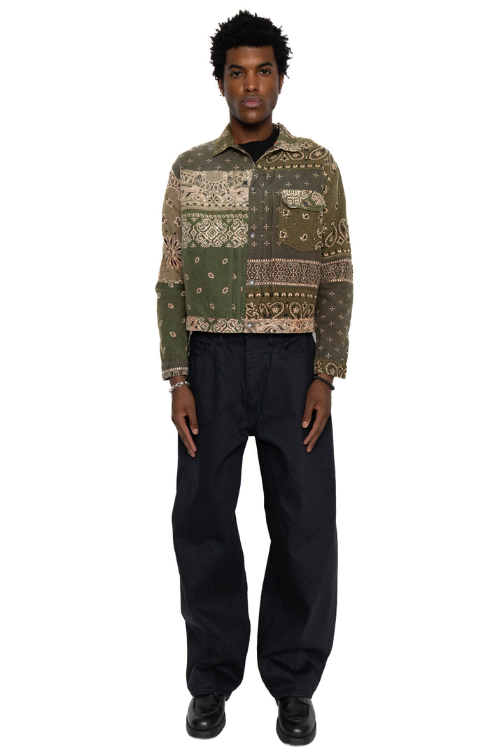 Kapital Flannel Reversible Bandana 1st JKT - Khaki x Orange – BLUE