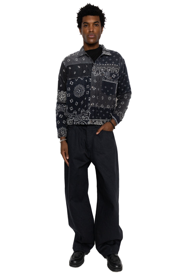Kapital Flannel Reversible Bandana 1st JKT - Black x Khaki – BLUE