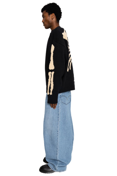 5G Wool BONE Crew Sweater - Black