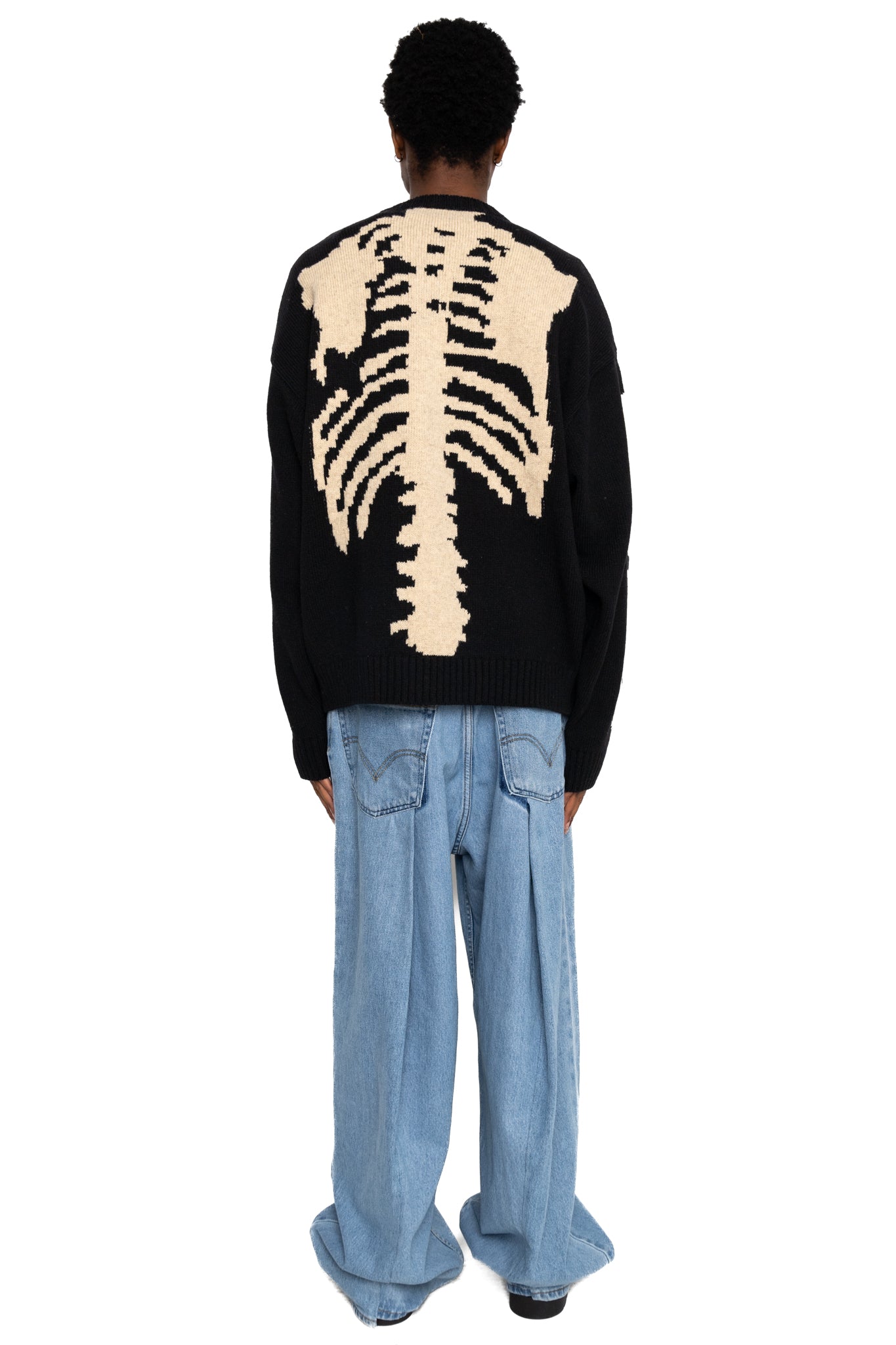 5G Wool BONE Crew Sweater - Black