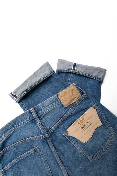 Short Length 107 Ivy Fit Selvedge Denim - 2 Year Wash