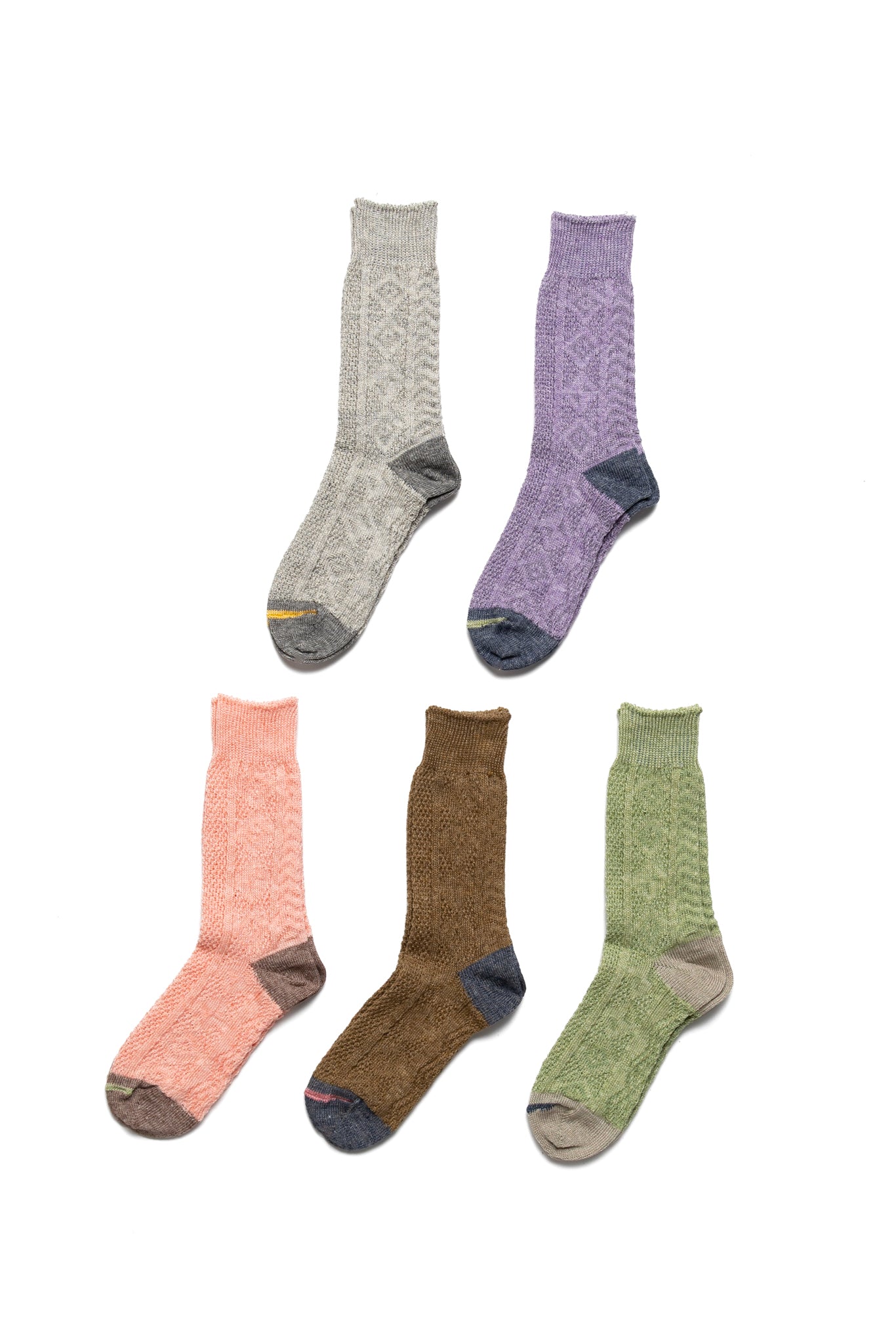 96 Yarns Linen Jacquard KUBA Socks – BLUE IN GREEN SOHO