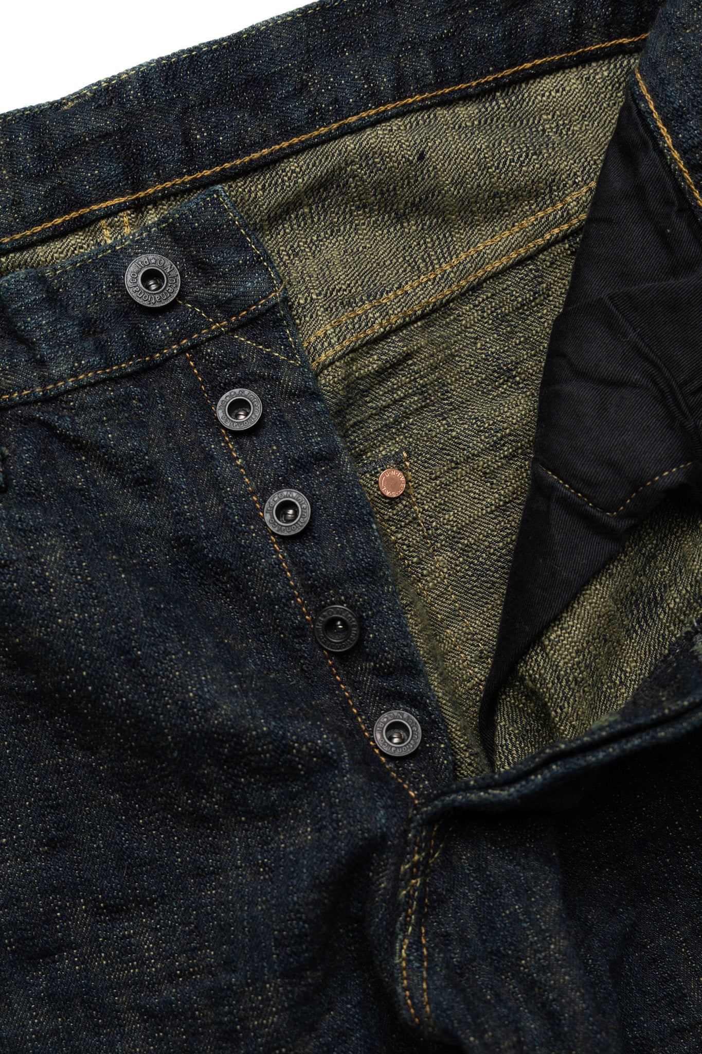 277Bumpy-KUSAKI 17oz Bumpy Denim Just Like Straight - Plant