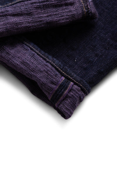 277Bumpy-MURASAKI 17oz Bumpy Denim Just Like Straight - Purple
