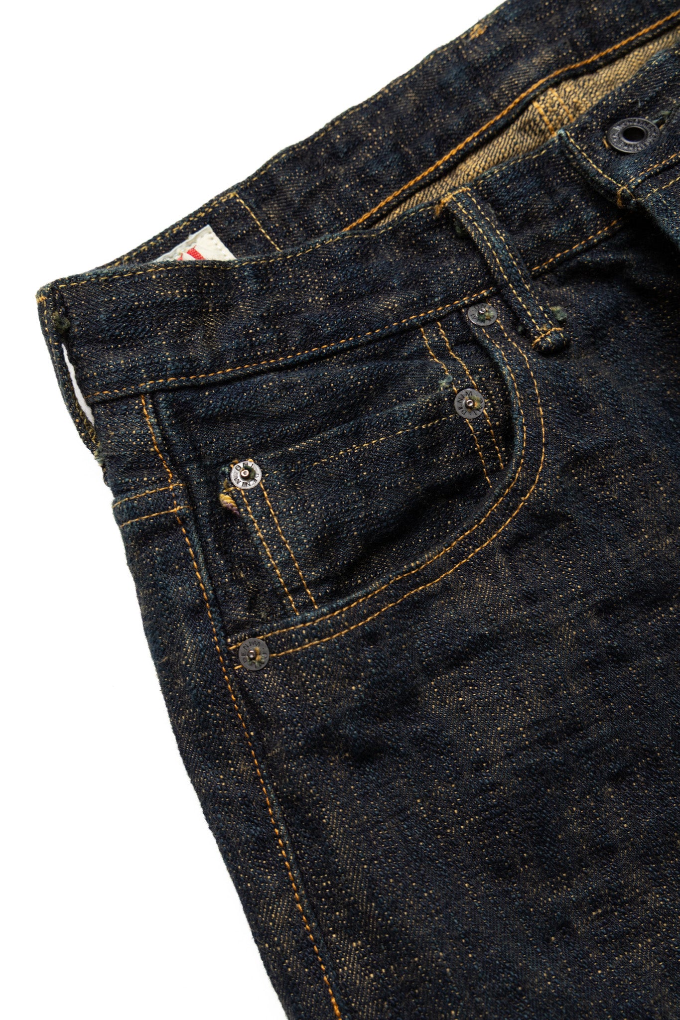 277Bumpy-OUDO 17oz Bumpy Denim Just Like Straight - Ocher