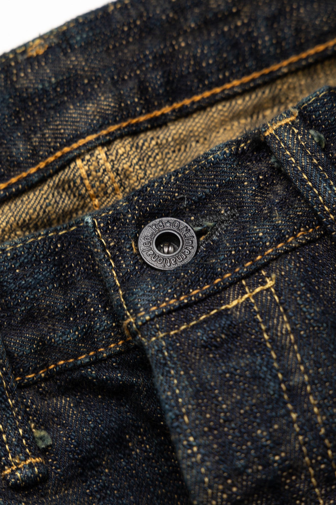 277Bumpy-OUDO 17oz Bumpy Denim Just Like Straight - Ocher