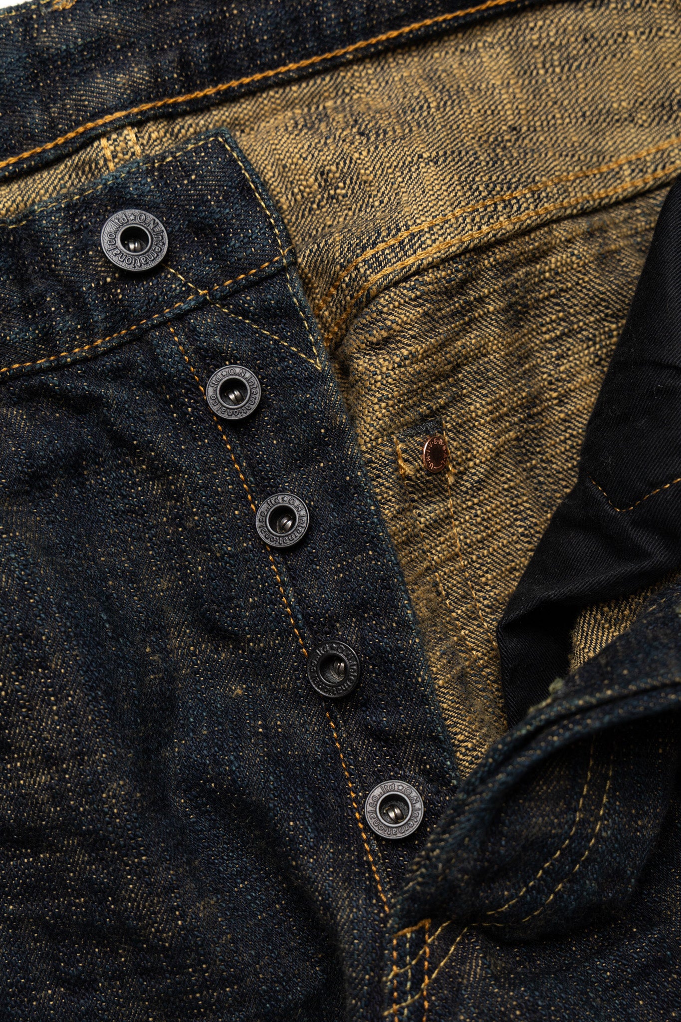 277Bumpy-OUDO 17oz Bumpy Denim Just Like Straight - Ocher