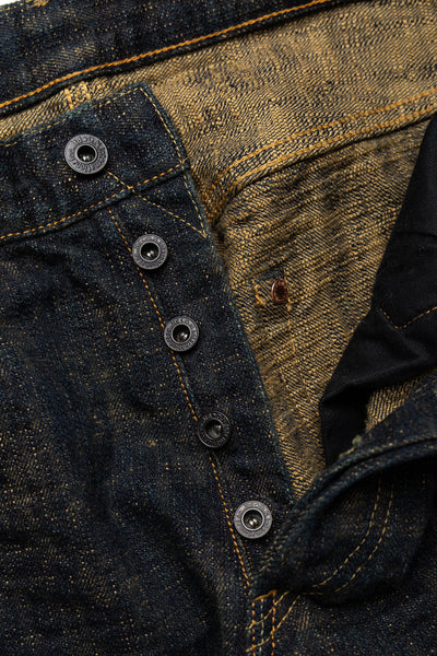 277Bumpy-OUDO 17oz Bumpy Denim Just Like Straight - Ocher