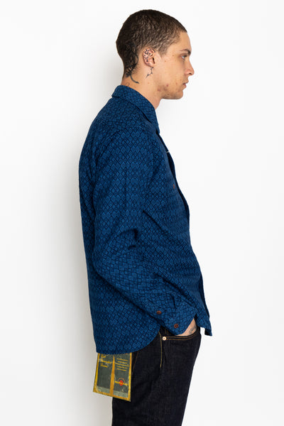 Indigo Sashiko Dobby Shirt - B