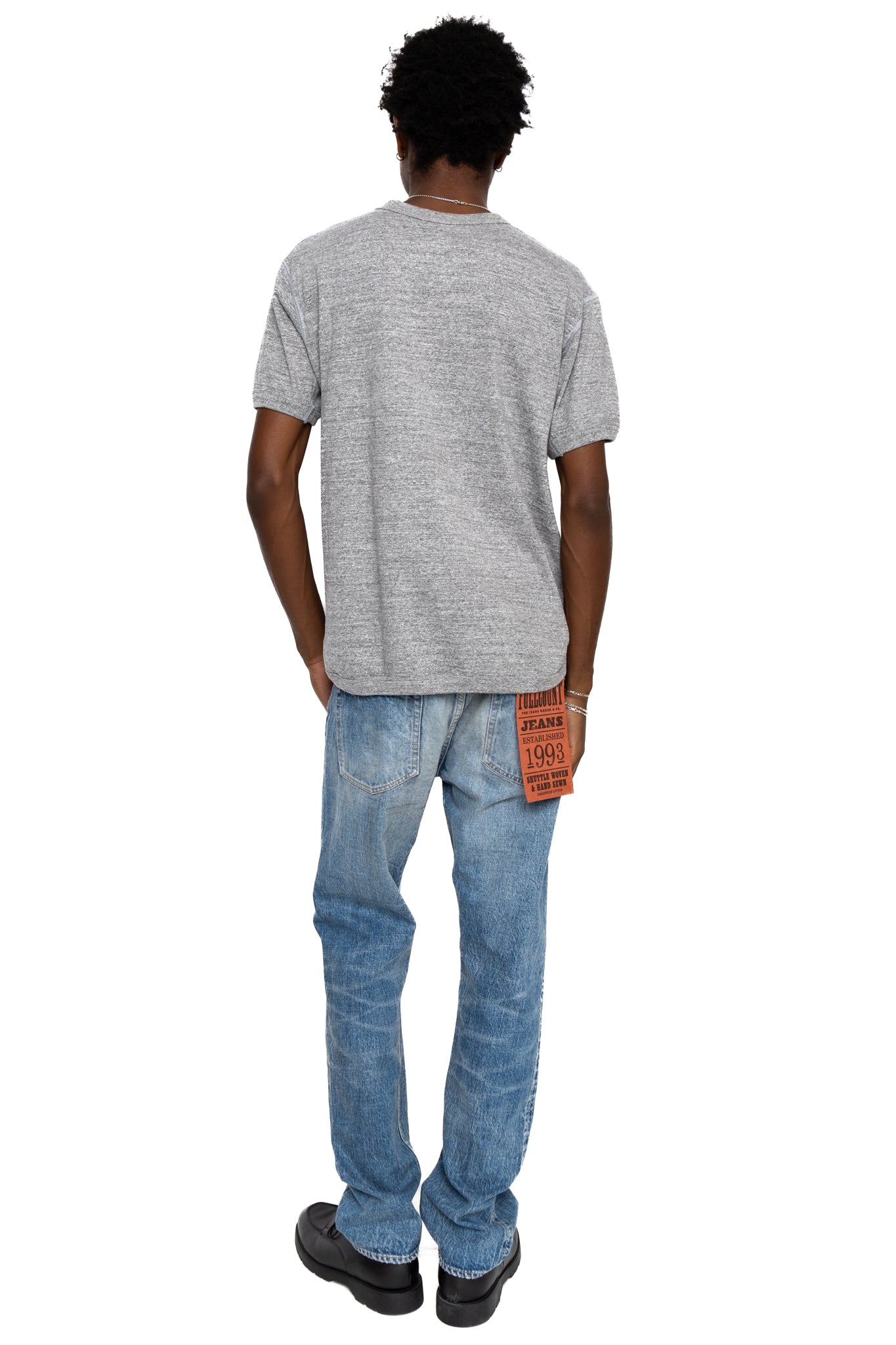 Flat Seam Heavy Weight Raffy T Shirt - Heather Grey