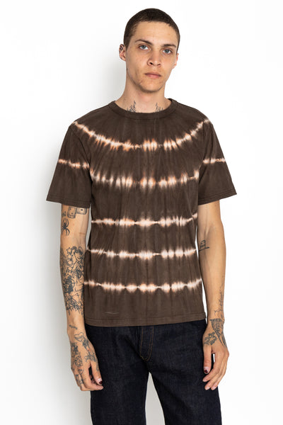 Studio D'Artisan hand dyed t-shirt.The ancient dyeing method, Amami Mud Dyeing, has a gentle, deep, powerful, and astringent color that cannot be synthesized with chemical dyes. 100% cotton. Made In Japan 