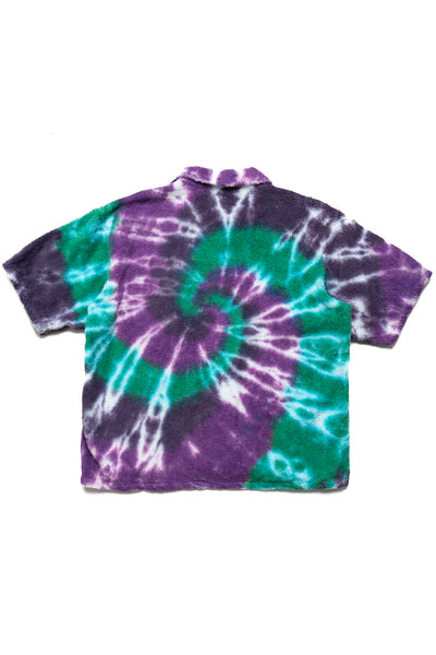 Cabana Shirt Cotton Pile/Tie Dye - Green/Purple