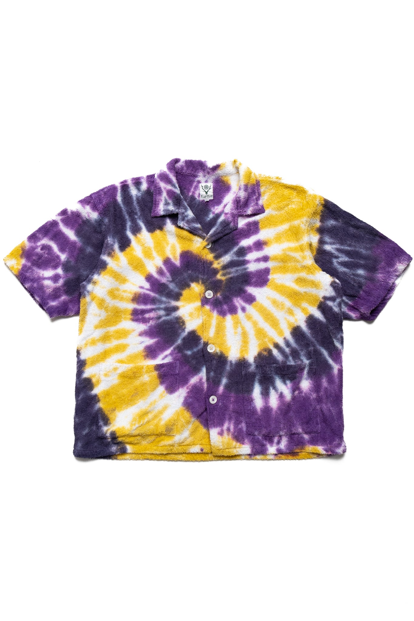 Cabana Shirt Cotton Pile/Tie Dye - Yellow/Purple
