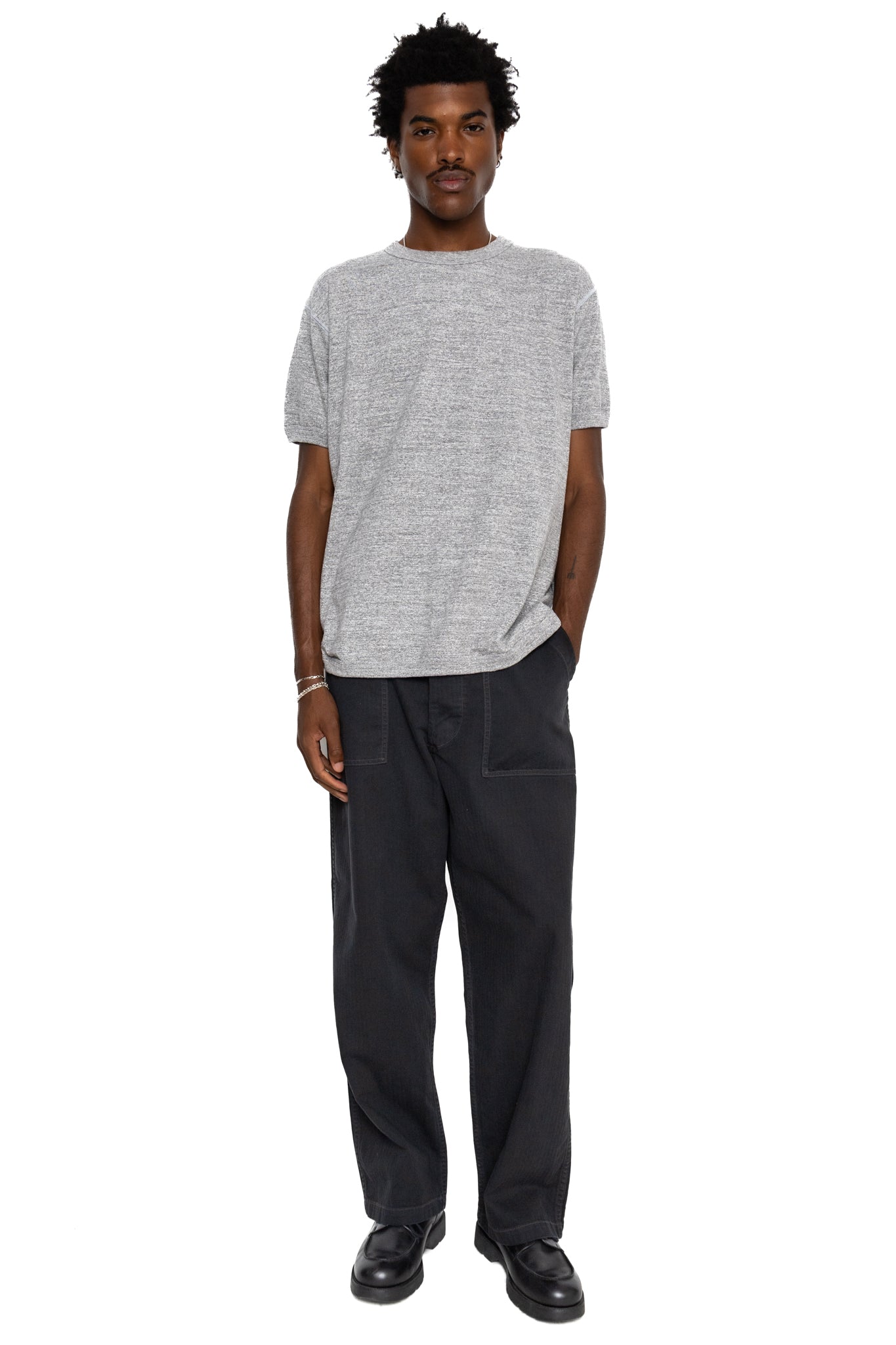 Herringbone Twill Summer Fatigue Pants - Black
