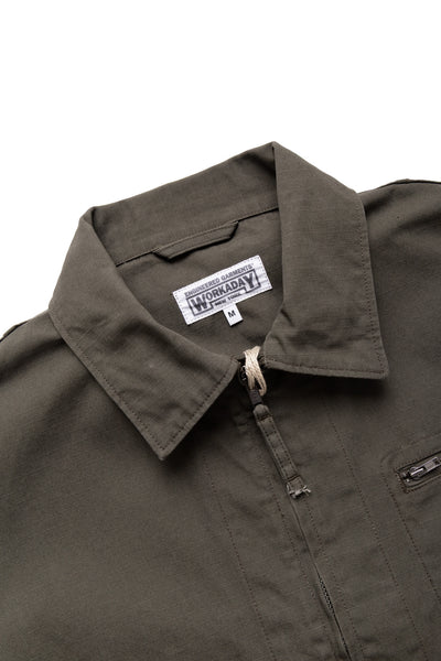 Short Jacket Heavyweight Cotton Ripstop - Olive