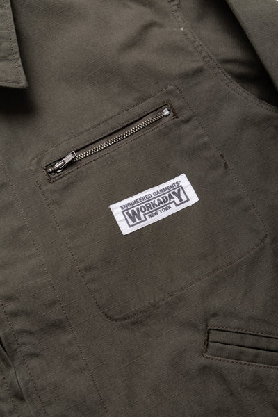 Short Jacket Heavyweight Cotton Ripstop - Olive
