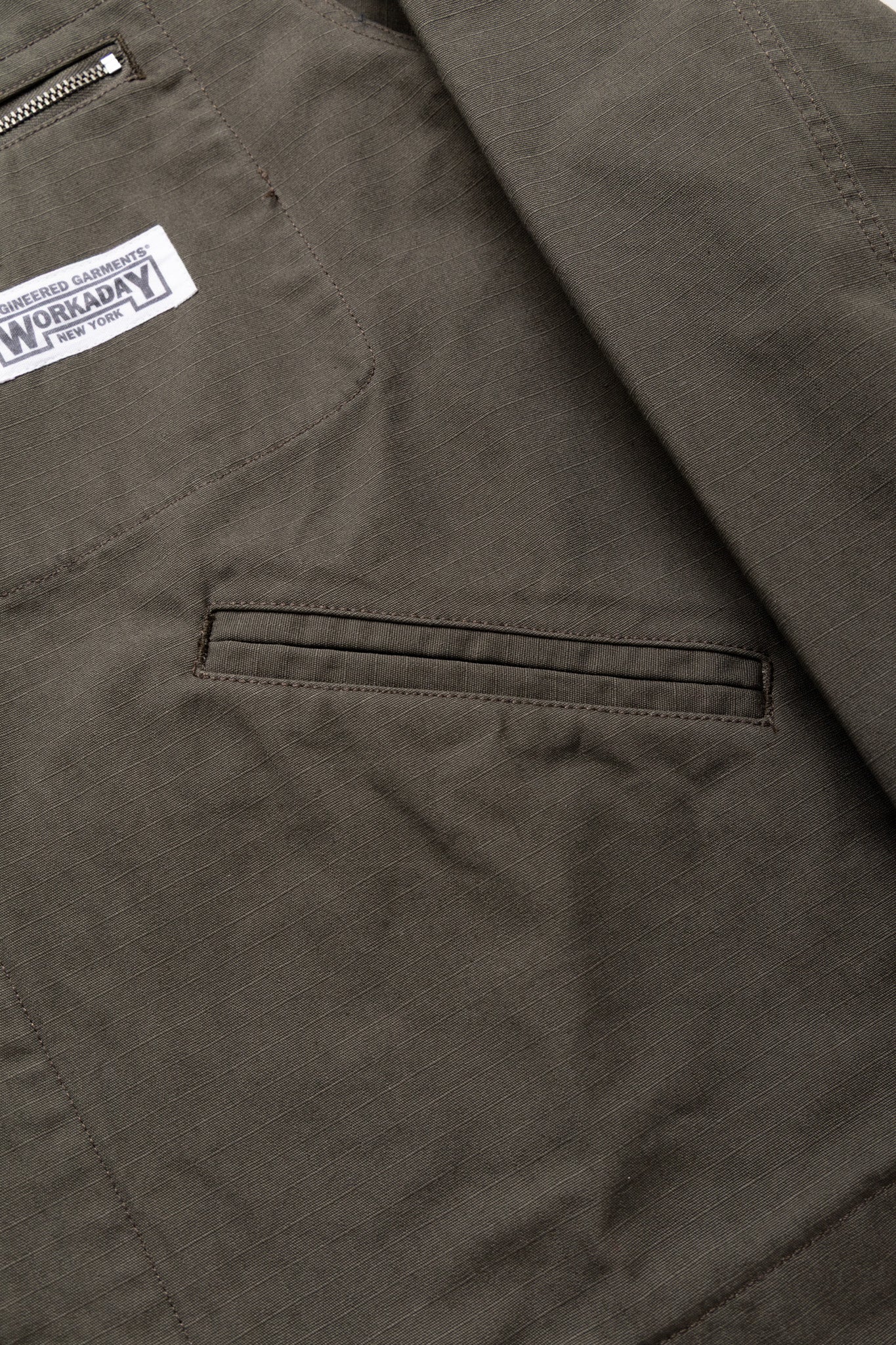 Short Jacket Heavyweight Cotton Ripstop - Olive