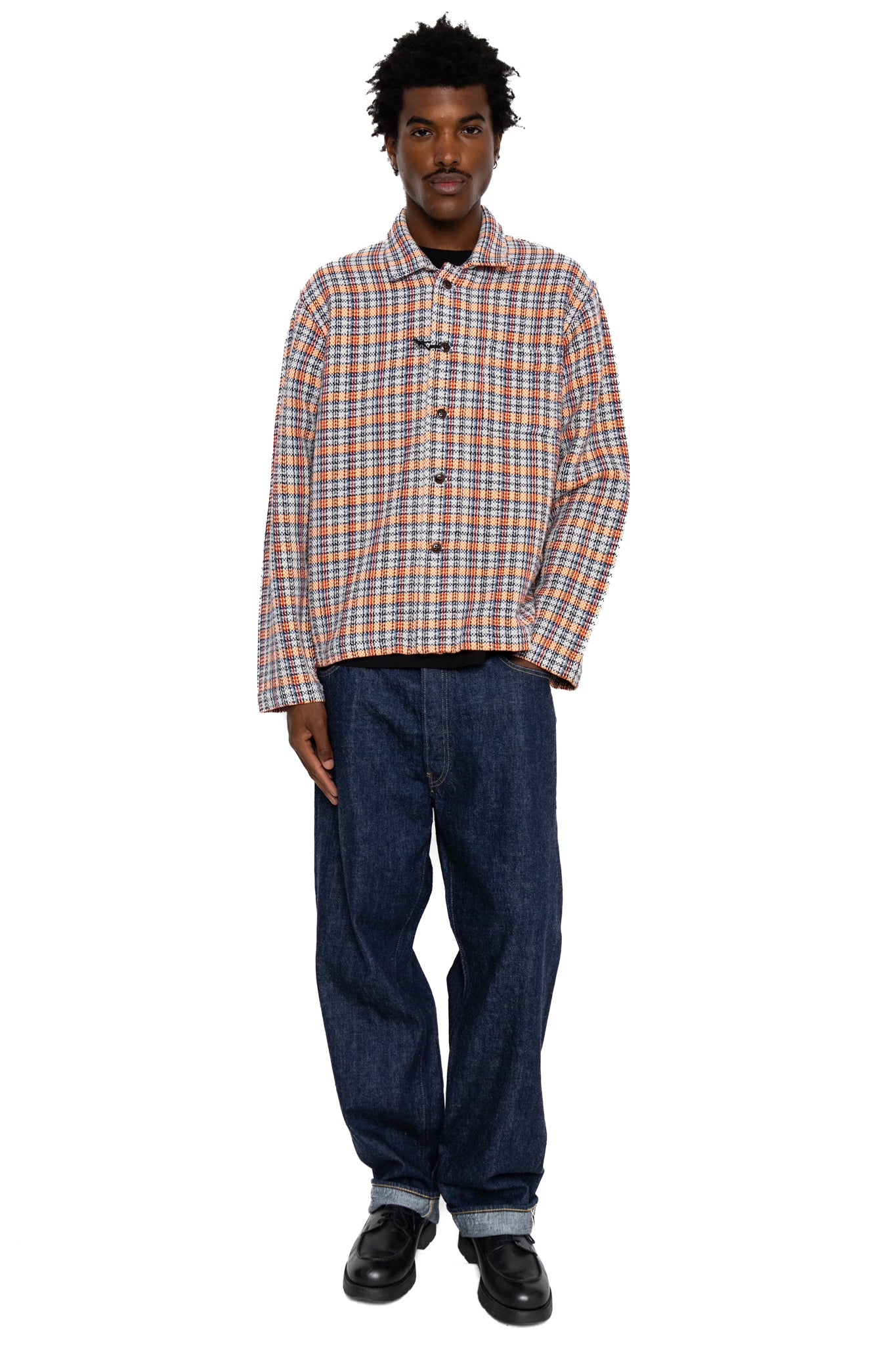 Shirt Jacket (Blue in Green Fit) - Orange