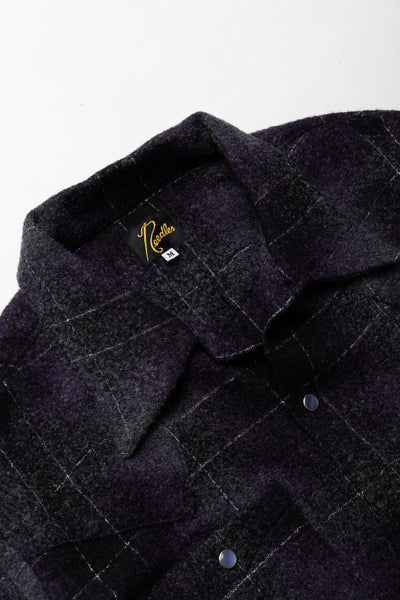Cowboy One-Up Shirt W/N/PE Ombre Plaid - Purple