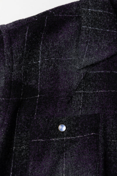 Cowboy One-Up Shirt W/N/PE Ombre Plaid - Purple