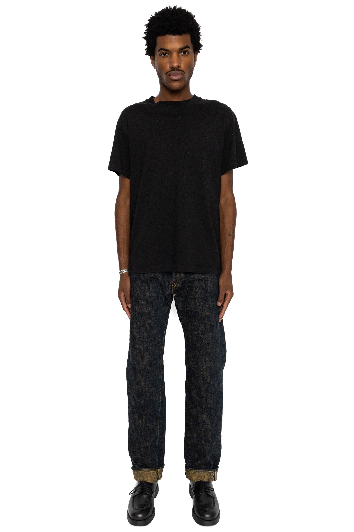 277Bumpy-OUDO 17oz Bumpy Denim Just Like Straight - Ocher