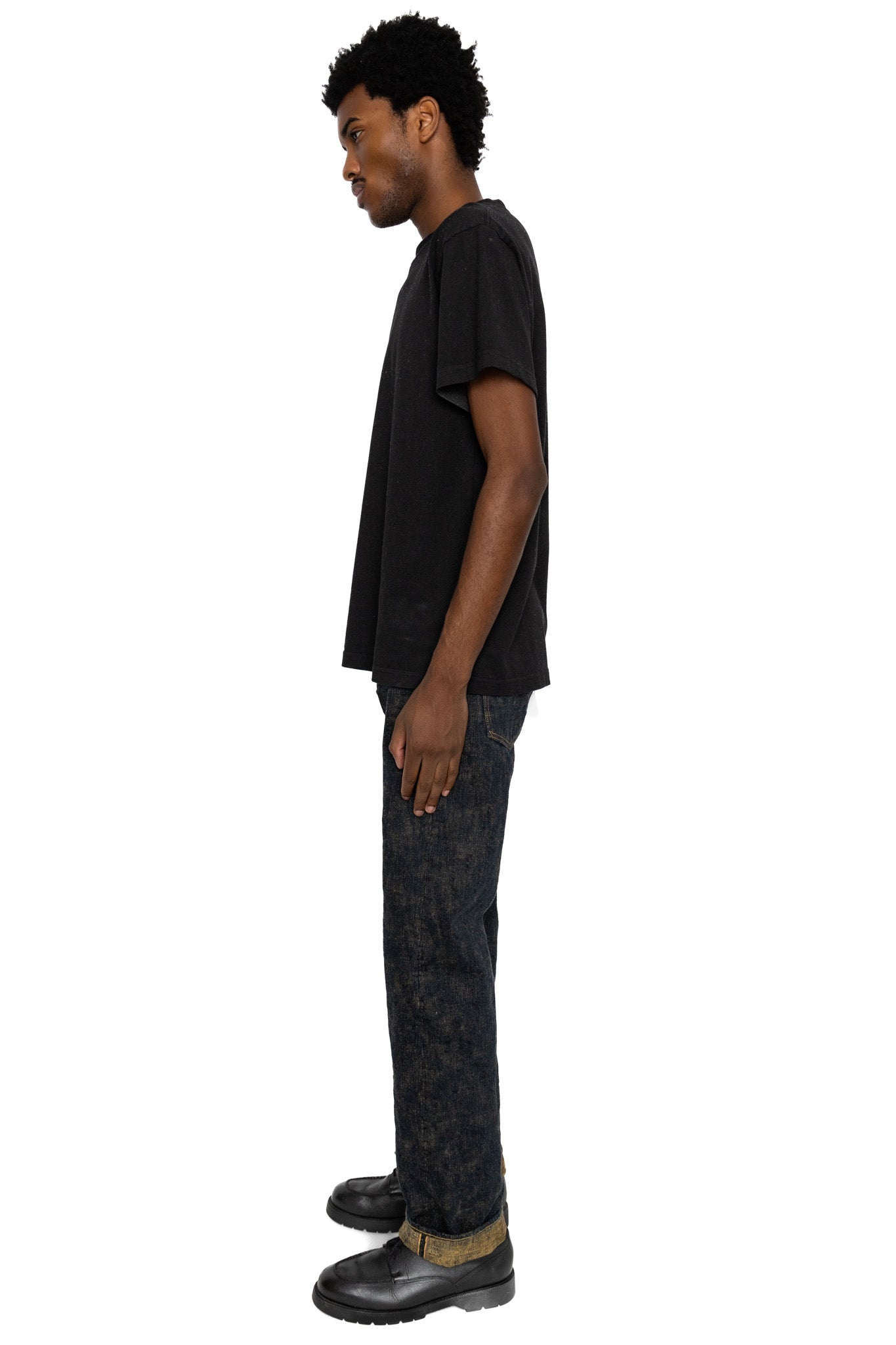 277Bumpy-OUDO 17oz Bumpy Denim Just Like Straight - Ocher