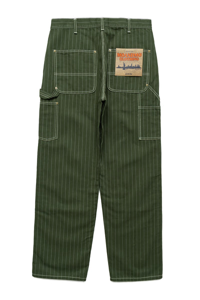 Pinstripe Double Knee Pants - Dark Green