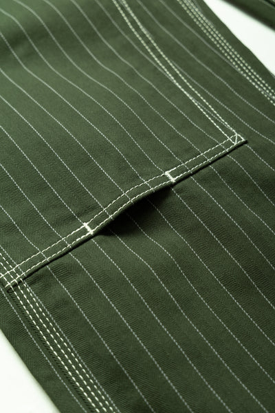 Pinstripe Double Knee Pants - Dark Green