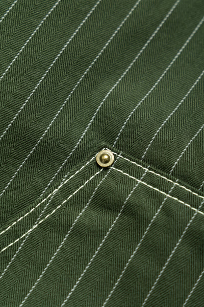Pinstripe Double Knee Pants - Dark Green