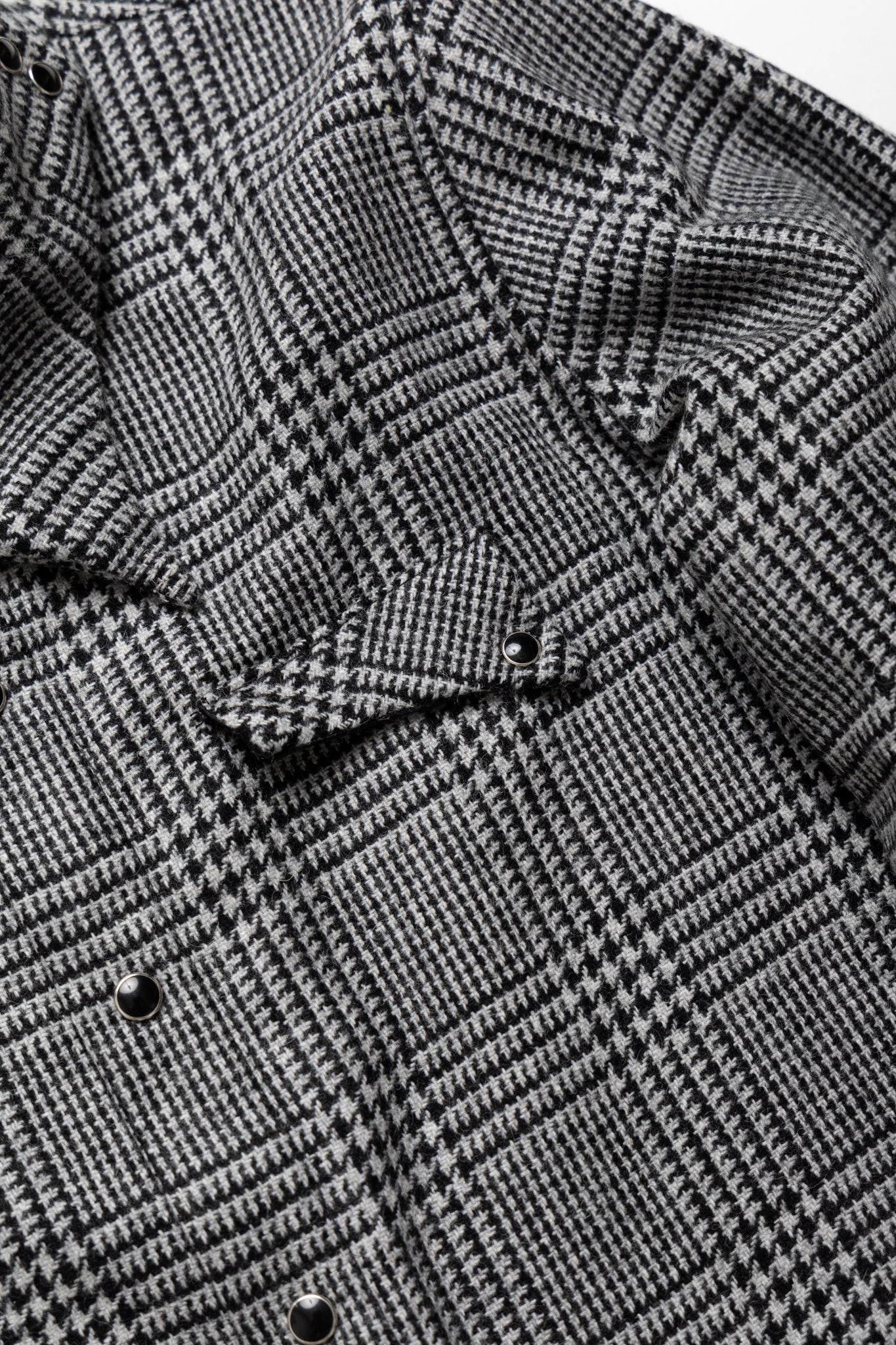 Glen Check Layered Collar OPERA Western Shirt - Grey