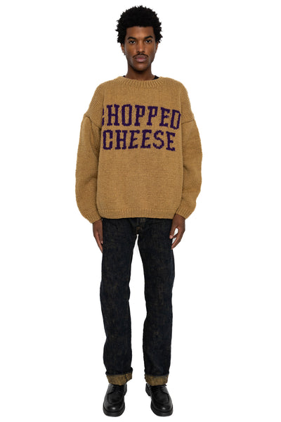 Handmade "Chopped Cheese" Crewneck Knit - Beige